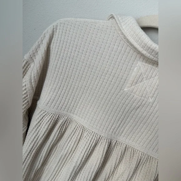 Aerie Waffle Knit Oversized Cropped Shacket Small - Picture 8 of 8